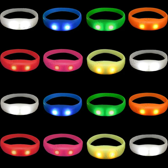 20-100 Pulseras LED activadas por música y sonido, pulseras luminosas intermitentes, brazaletes que brillan en la oscuridad para fiestas y bodas