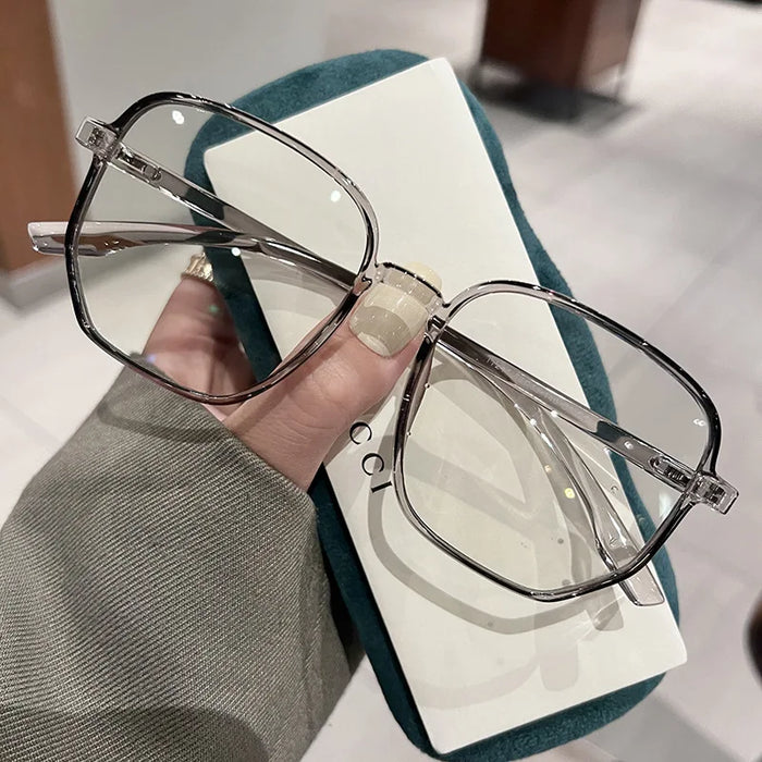 Ultra Light Myopia Glasses Men Women Minus Diopter Eyeglasses Trendy Large Size Square Frame Near Sight Eyewear