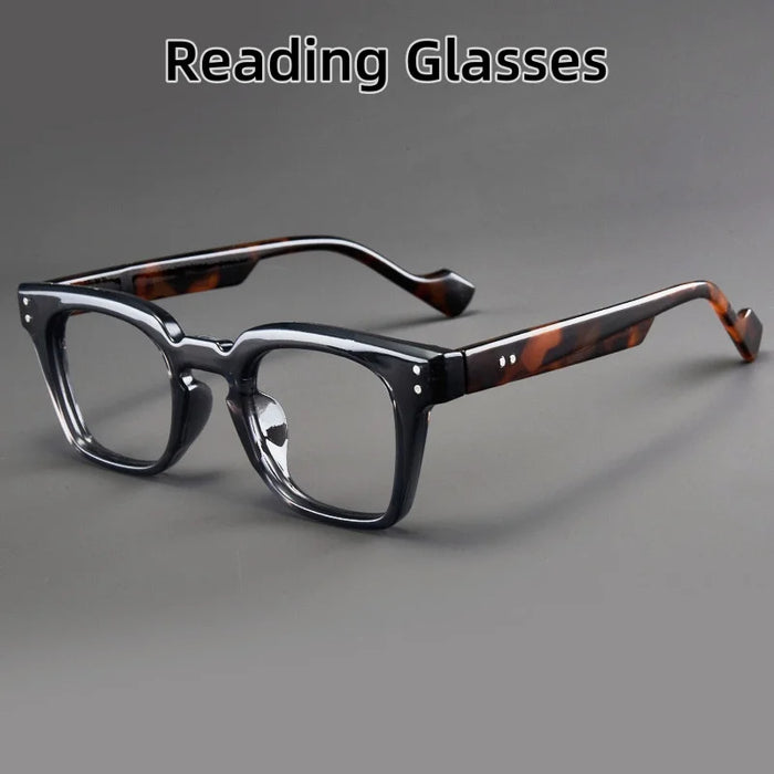 2025 New Square Reading Glasses Men Black Frame Presbyopia Eyeglasses Women Far Sight Optical Eyewear Diopters 0~+4.0 Spectacles