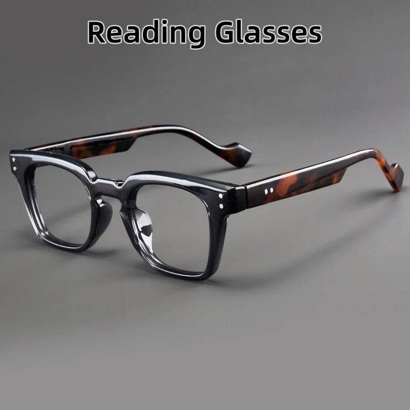 2025 New Square Reading Glasses Men Black Frame Presbyopia Eyeglasses Women Far Sight Optical Eyewear Diopters 0~+4.0 Spectacles