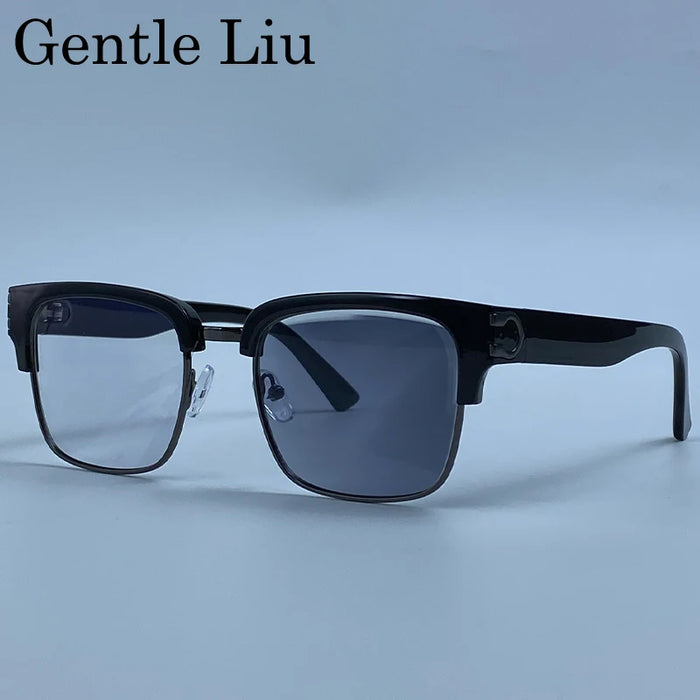 Gafas de sol fotocromáticas cuadradas vintage para hombre, de lujo, de diseñador, montura negra dorada, gafas de sol retro para conducir, Oculos De Sol 2026