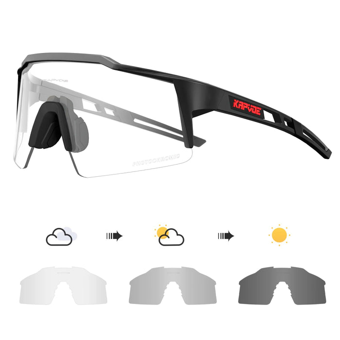 KAPVOE Photochromic Cycling Sunglasses Women Outdoor Sports Running UV400 Eyewear for Men Cycl Glasses Mountain Bicycle Goggles