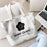Fashion M-Mary Quant Storage Bags 2-Piece Canvas Tote Bag Set with Zipper Pouch Large Capacity Shopping Travel Bag