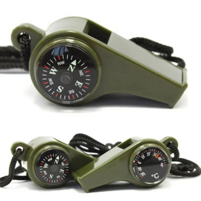 3in1 Outdoor Emergency Whistle with Compass, Thermometer, Outdoor Whistle, Convenient to Carry Suitable for Camping and Hiking