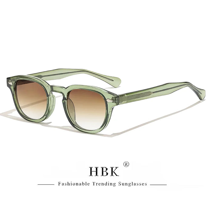 HBK Fashion Men's Sunglasses Gradient Lens Design Sun Glasses Simple Round Women Daily Wear Outdoor Shopping Travel Party