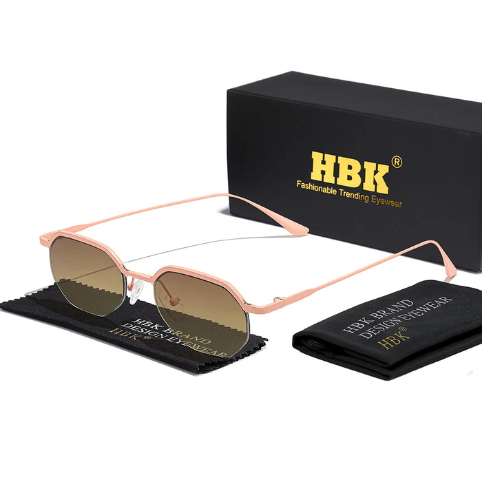 HBK New Retro Small Frame Sunglasses Men Polygonal Lenses Sun Glasses Women Activities Travel Party Eyewear Women Summer Style