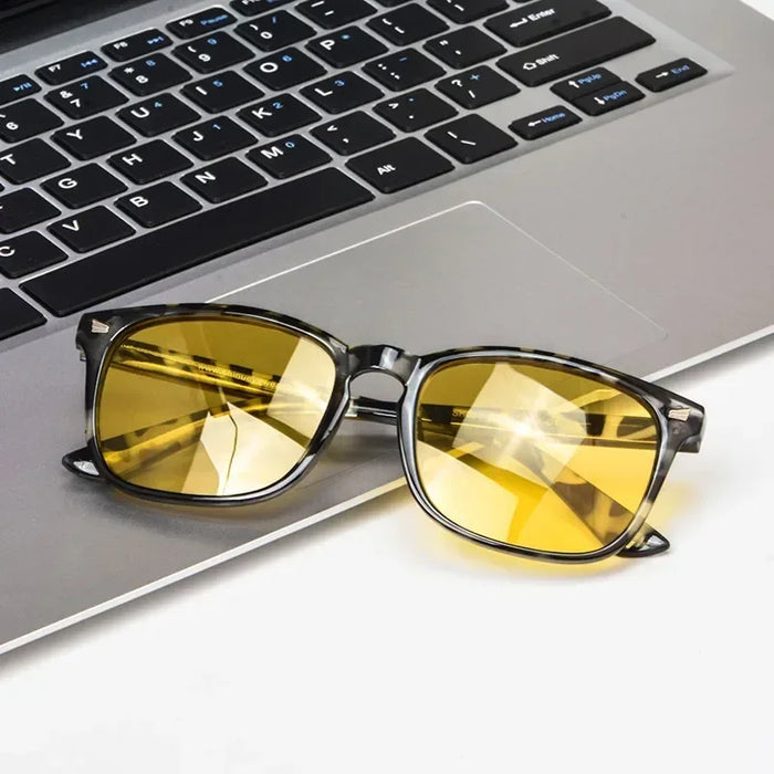 Lunettes SHINU polarisées anti-lumière bleue verres jaunes hommes femmes conduite vision nocturne pêche