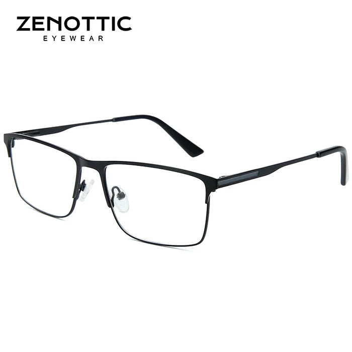 ZENOTTIC Gafas de Prescripción Progresivas de Titanio para Hombres Cuadradas Anti Luz Azul Fotocromáticas Gafas Ópticas para Miopía