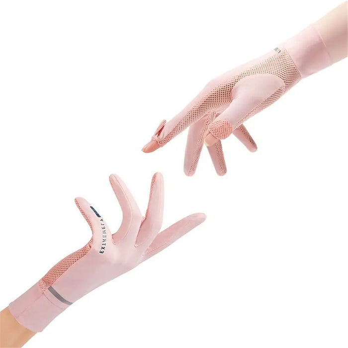 Cycling Driving Running Thin Summer Ice Silk Gloves Sun Protection Gloves Anti-UV Gloves Mittens