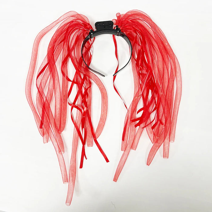 Funny LED Light Up Flashing Party Noodle Bridal Headband LED Glasses Girls Noodle Hair Bachelorette Party Rave Costume Dress Up