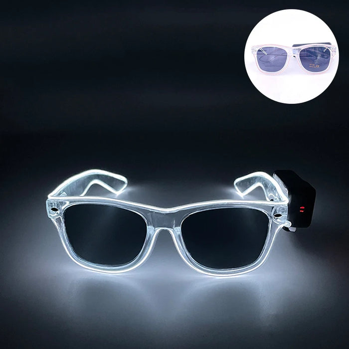 Nouvelles lunettes lumineuses LED sans fil pour festival, rave, soirée, lunettes de soleil mosaïque lumineuses néon, lunettes de club disco