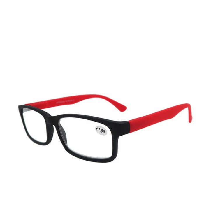 MODFANS Men Women Reading Glasses Rectangle Classic Frame Readers Eeyeglasses Flexible Spring Hinge with Diopter +1.0 to +4.0
