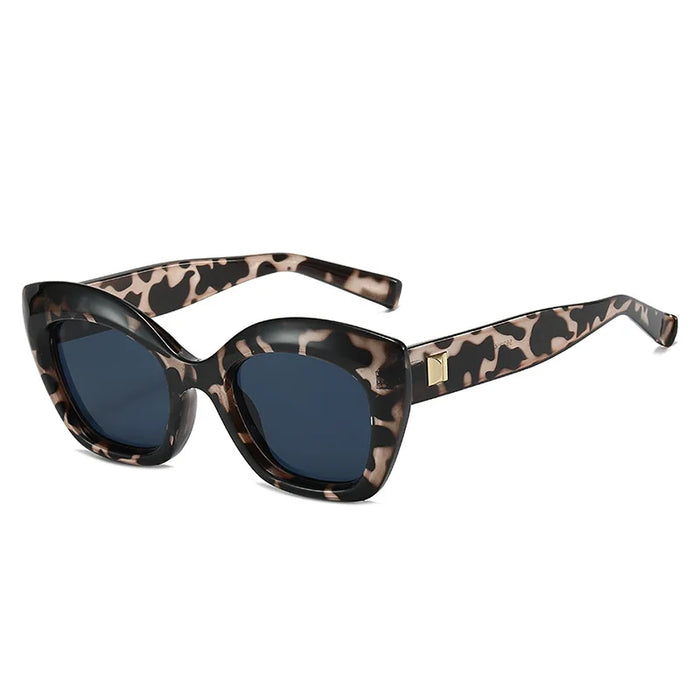 Cat Eye Jelly Color Sunglasses Women Retro Rivets Men Leopard Shades UV400 Sun Glasses