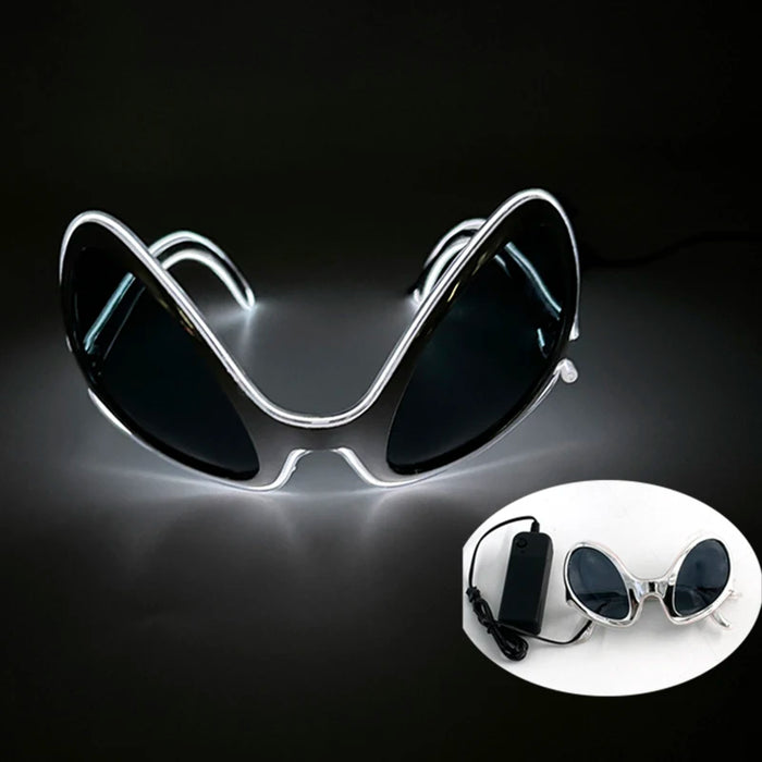 Nuevas gafas estilo Cyberpunk geniales, decoración de fiesta luminosa, gafas de sol LED que brillan, para fiestas en bares, raves y bailes