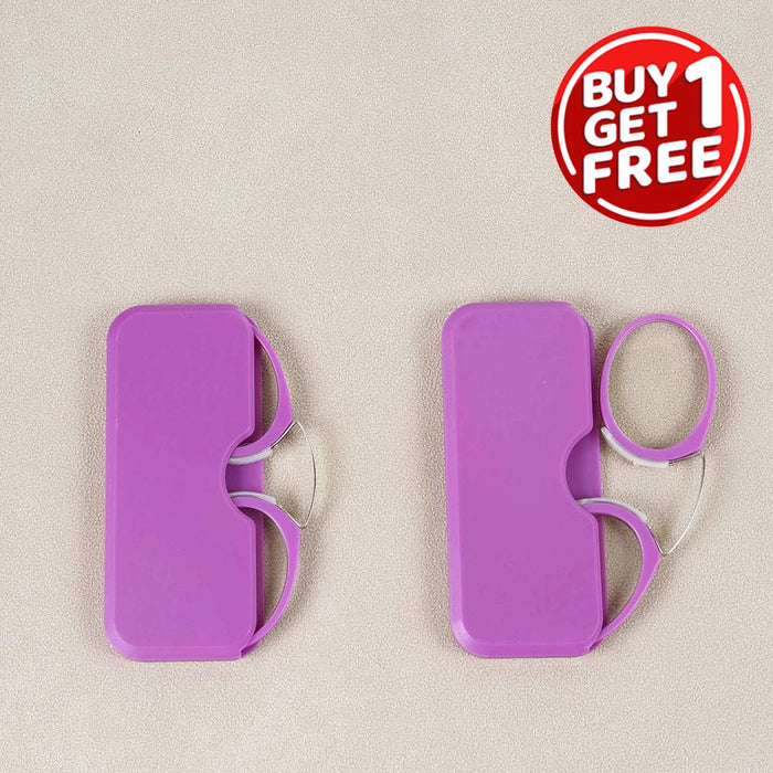 2PC Men Women Circular Nose Clip Reading Glasses Legless Ultra Thin Portable Clear Lens Durable Luxury Brand Designers Eyewear