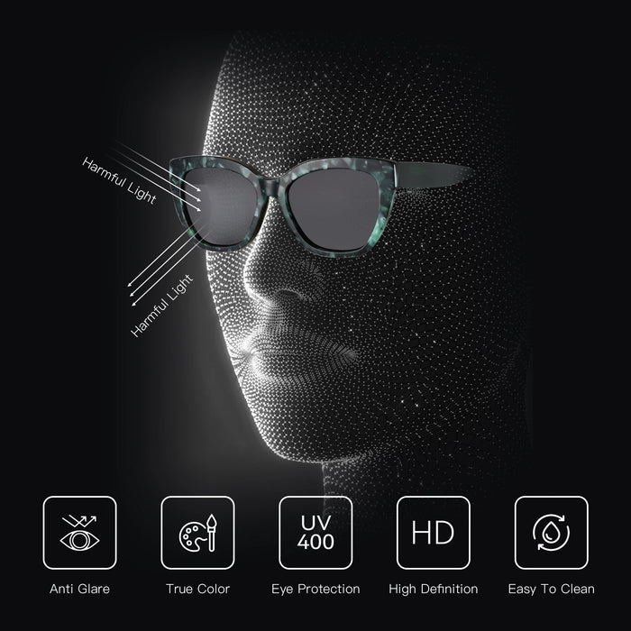 ZENOTTIC Gafas de sol polarizadas de mariposa, de moda, marco grueso para mujer, gafas de sol de acetato para conducir, protección UV400