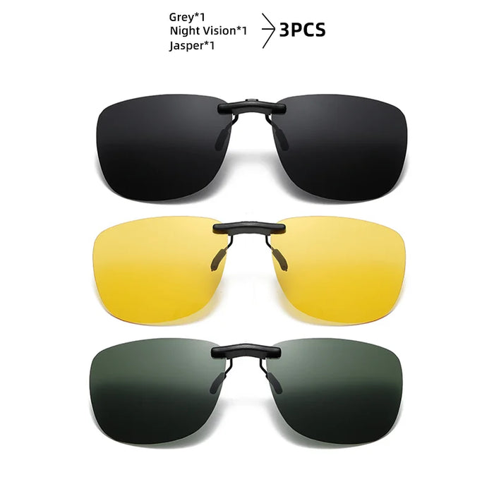 VIVIBEE Lunettes de soleil à clip unisexe pour homme polarisées, pour femme, pour la vision nocturne, la pêche, UV400, pour l l'extérieur