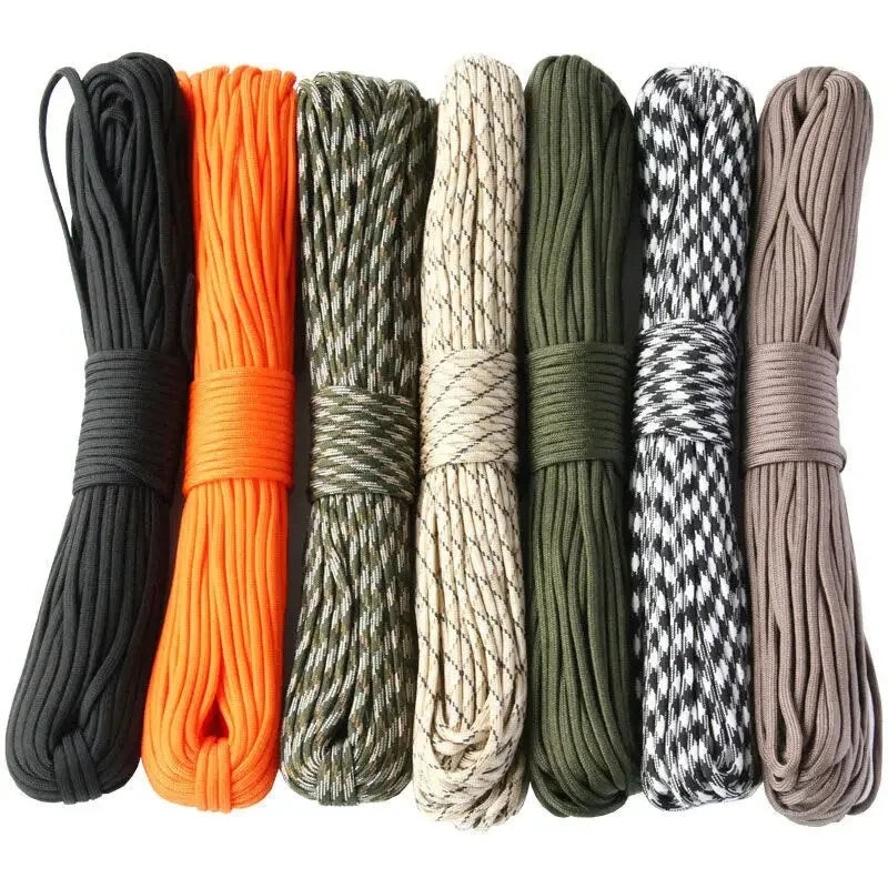7 Cores 550 Paracord Cord 3 5 10 31 M Dia.4mm For Survival Lanyard Parachute Rope Camping Hiking Clothesline Tent Accessories