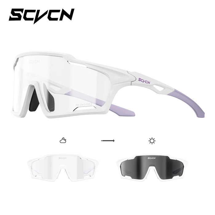 SCVCN New Photochromic Cycling Glasses Outdoor Bike Men Women MTB Road Bicycle Sports Sunglasses Mountaineering UV400 Goggles
