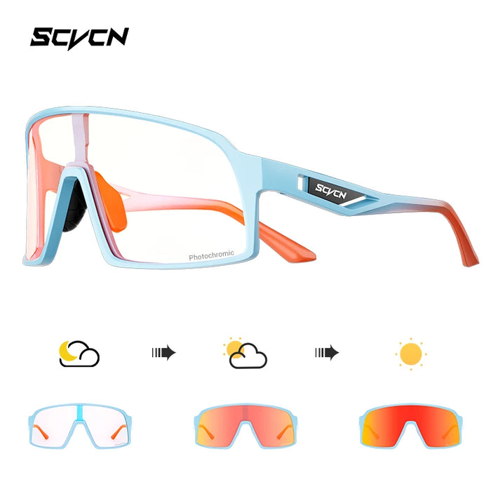 SCVCN Photochromic Cycling Glasses Men Women Running Sunglasses Outdoor Sports Motorcycle Bike Riding Eyewear Driving Fishing