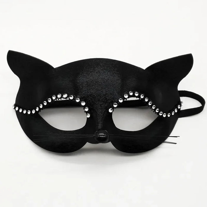Máscara de encaje sexy para mujer, suministros de cosplay de gato, fiesta de baile, mascarada, máscara de zorro, decoración de cara de animal para parejas, accesorios para ojos