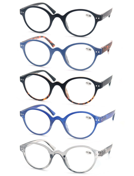 Reading Glasses for Men Women Classic Round Readers Eyeglasses High Qulity Spring Hinge Hyperopic Presbyopia +1.0 to +4.0
