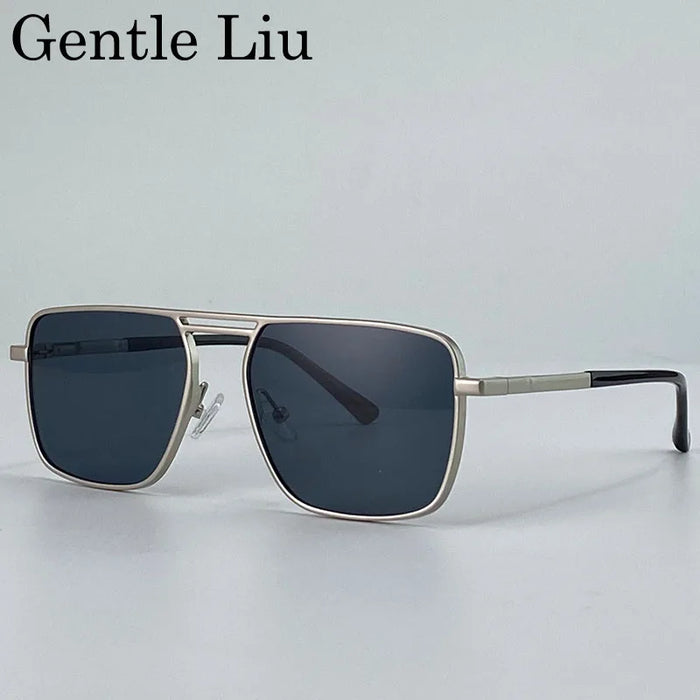 Gafas de sol punk cuadradas de gran tamaño para hombre 2026, marca de lujo, retro, doble puente, gafas de sol para hombre, estilo Steampunk, para conducir, protección UV400