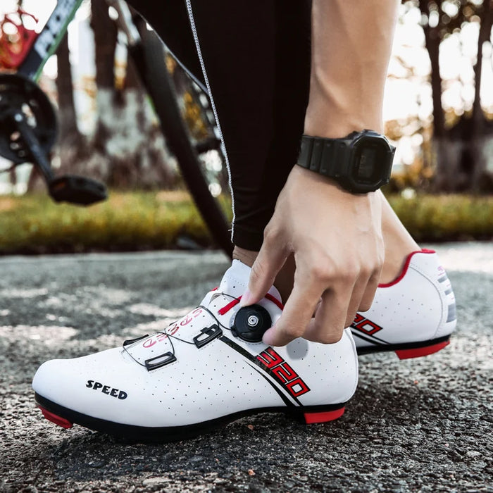 New Cycling Shoes Men's Self-locking Racing Road Cycling Sports Shoes Lockless Training Shoes Women's SPD Cleats Cycling Shoes