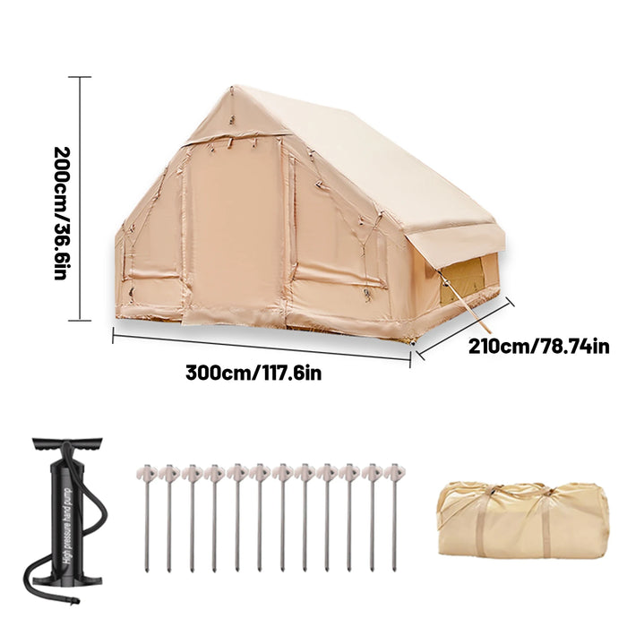 PAKICETUS Inflatable Camping Tent 4-8 People with Windows Portable Water-Resistant Camping Tent
