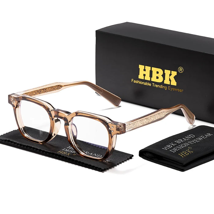 HBK  Square Flat Light Glasses for Men Women Retro TR Frame Eyeglass High-Quality Eyewear Minimalist Match Ideal Gifts