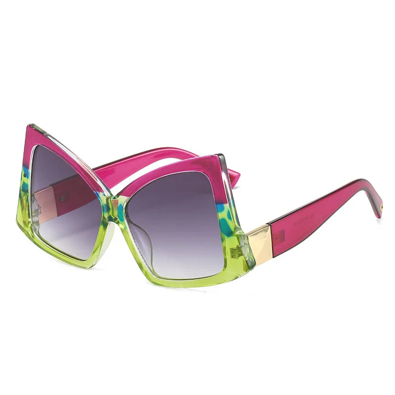 Irregular Square Sunglasses Women Double Color Frame Cat Eye Female Shades Brand Designer Gafas Luxury Sun Glasses UV400 Eyewear
