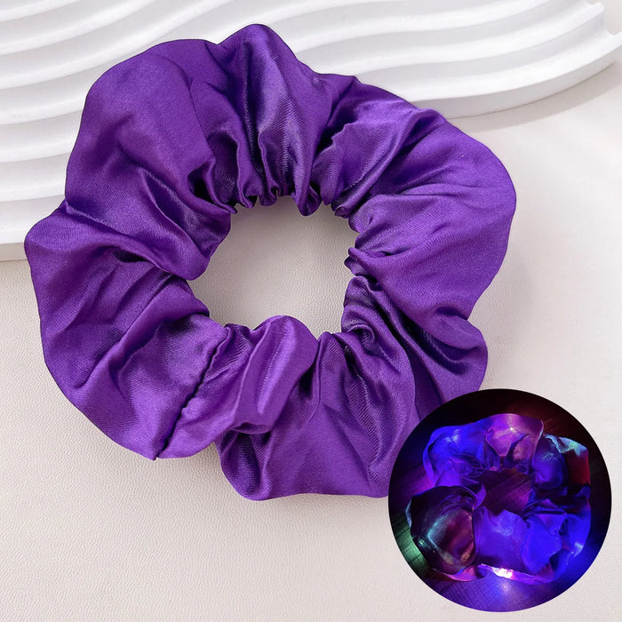Light Up Scrunchies, LED Scrunchies Hair Bands, Elastic Glow in the Dark Srunchies Rave Accessories for Women Birthday Halloween