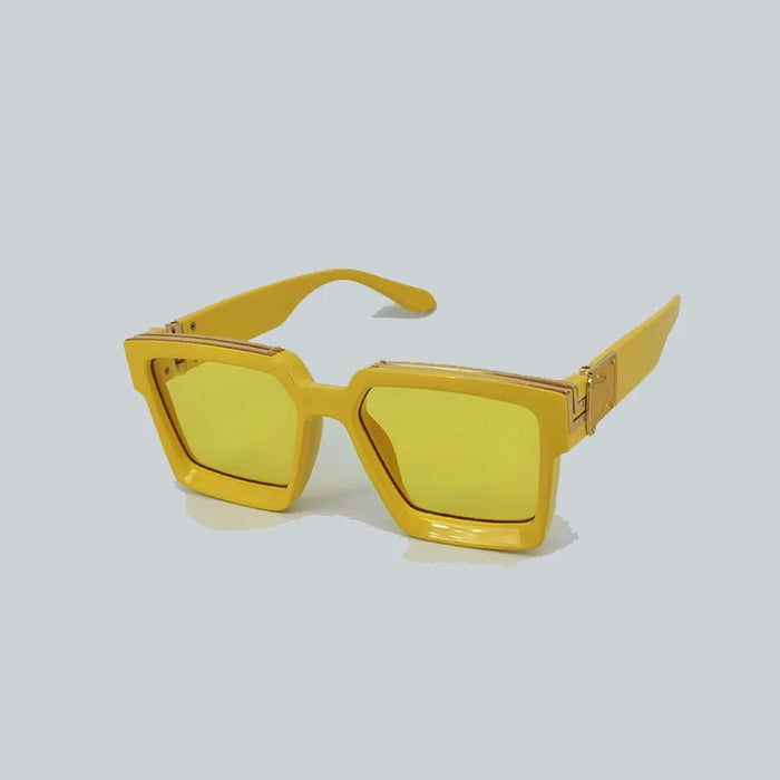 Bungee Large Square Sunglasses for Men Women Vintage Trendy Casual Street Style Shades