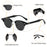 HBK Classic Men's Small Round Sunglasses Semi Frameless Metal Frame Design Sun Glasses Women's Business Outdoor Driving Eyewear