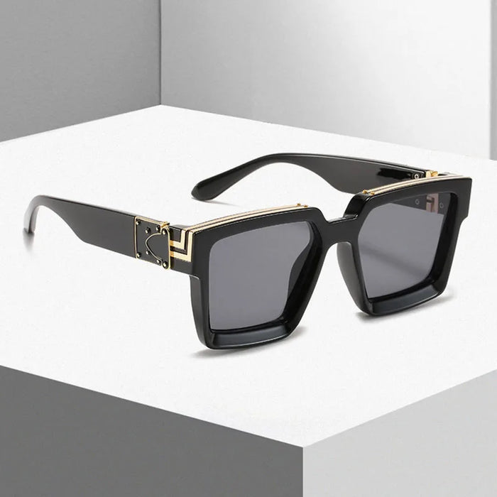 Bungee Large Square Sunglasses for Men Women Vintage Trendy Casual Street Style Shades