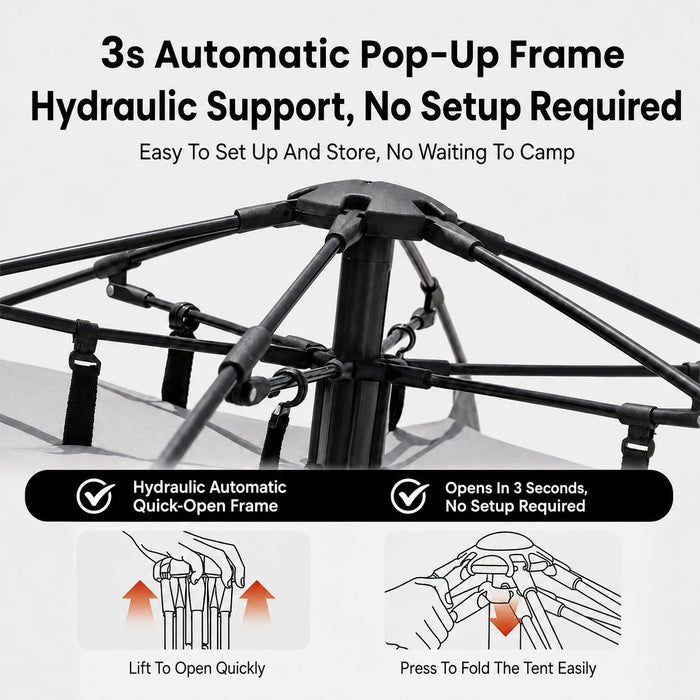 Sonuto Outdoor 3-4P One-Touch Camping Tent Quick Automatic Opening Beach Fishing Tent Family Travel Picnic Park Anti-UV Shade