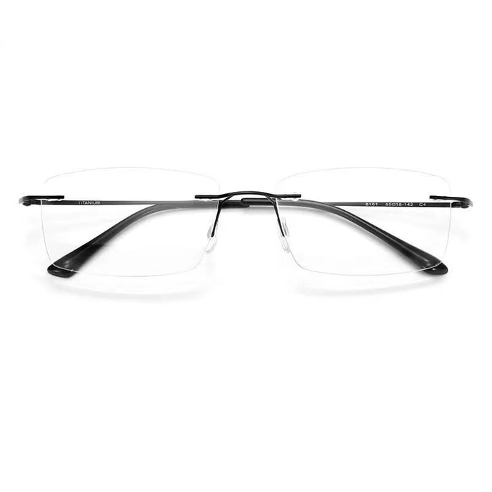MODFANS Rimless Blue Light Blocking Glasses Men Presbyopia Glasses Reading Blue Light Refractive Correction Transparent Eyewear