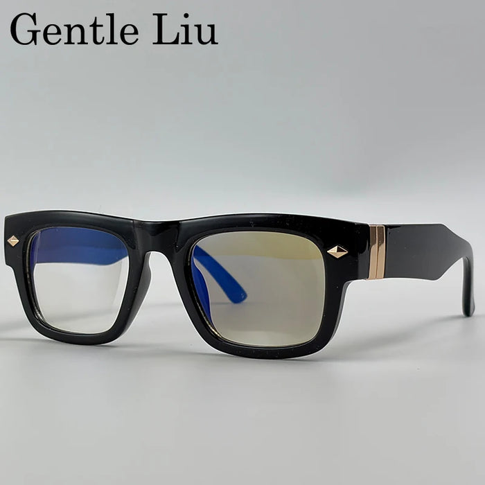 Lunettes de soleil rétro steampunk carrées photochromiques pour hommes, marque de luxe, design oversize, monture épaisse, rivet, lunettes de soleil pour homme