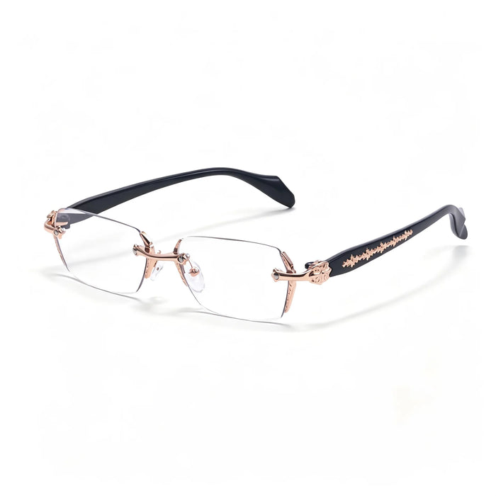 Gafas de lectura unisex cuadradas sin montura metálicas, estilo ejecutivo para una visión clara, diseño cómodo y ligero