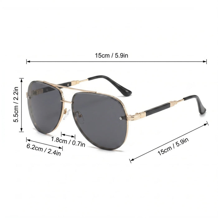 VIOLA MAG Gafas de sol retro de metal con efecto degradado Toad Mirror, unisex, diarias para ir al trabajo y para decoración al conducir, con bolsa para gafas