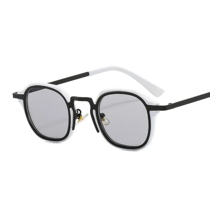 Fashion Small Square Sunglasses for Women Men Retro Tea Brown Punk Shades Vintage Trendy Driving Sun Glasses