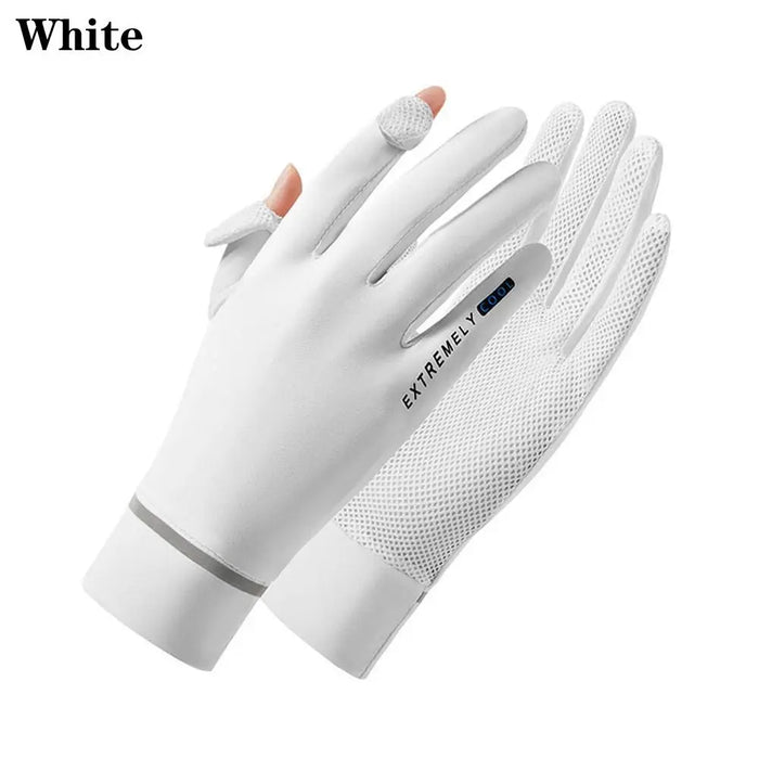 Cycling Driving Running Thin Summer Ice Silk Gloves Sun Protection Gloves Anti-UV Gloves Mittens