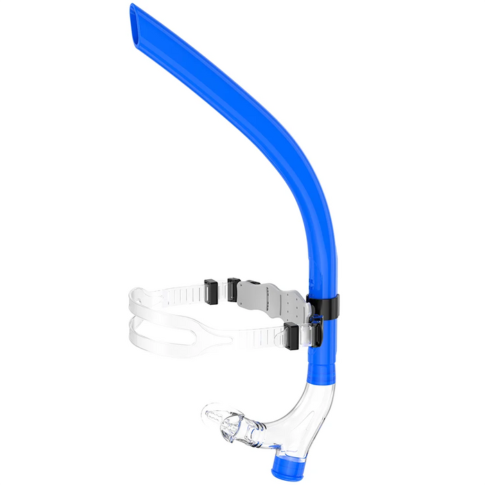 Swim Training Snorkel Frontal Swim Snorkel Tube Center-Mount Front One-Way Purge Valve Swimmer's Snorkel for Lap Swimming