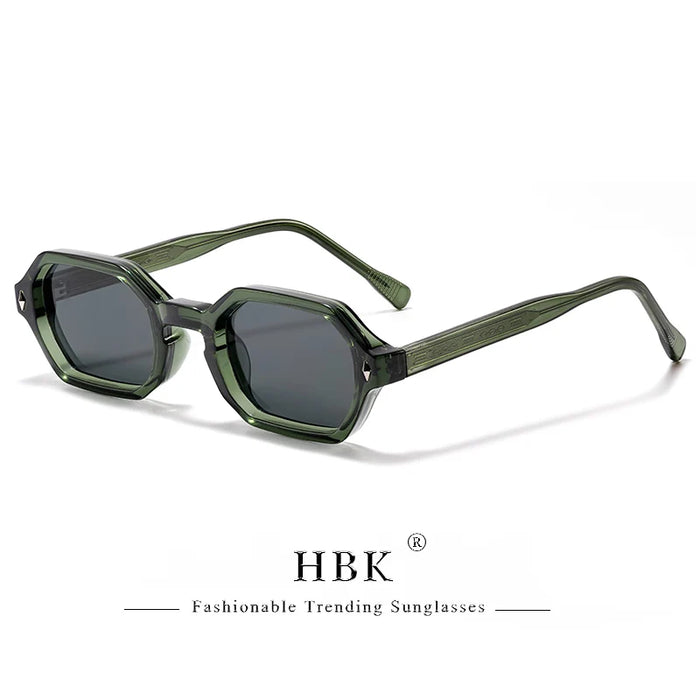 HBK New Fashion Polygon Men Sunglasses Small Frame Cupronickel Core Insert Leg Sun Glasses Outdoor Party Vacation Travel