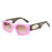 Nouvelles lunettes de soleil œil de chat femmes hommes verres dégradés carrés monture PC décor léopard marque designer lunettes de soleil UV400