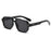 Lunettes de soleil carrées classiques à double pont pour hommes et femmes, verres transparents couleur océan, lunettes tendance avec rivets, protection UV400