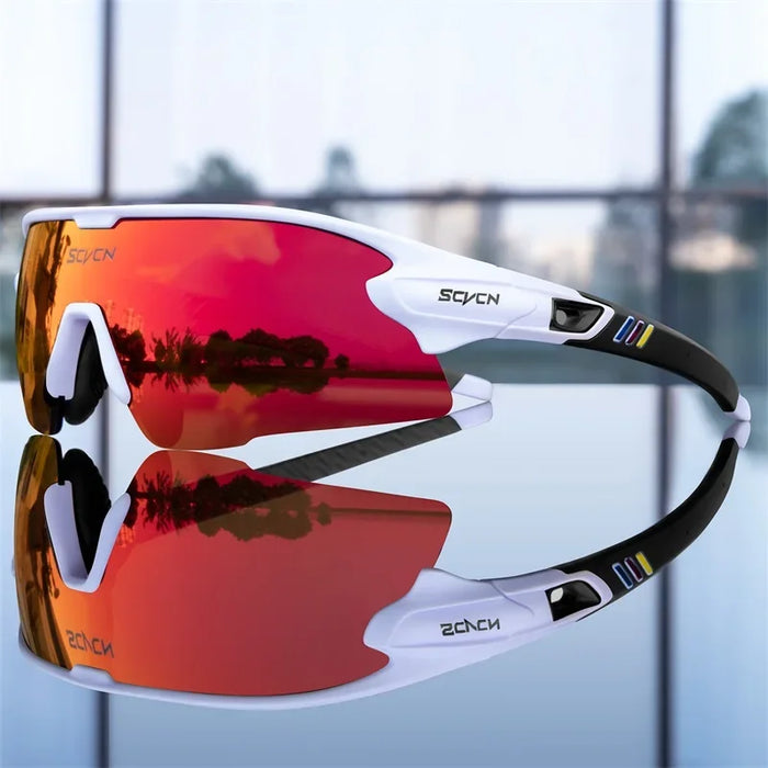 SCVCN Mountain Bicycle Glasses Sports Men's Sunglasses Photochromic Cycling Goggles MTB Road Running UV400 Protection Eyewear