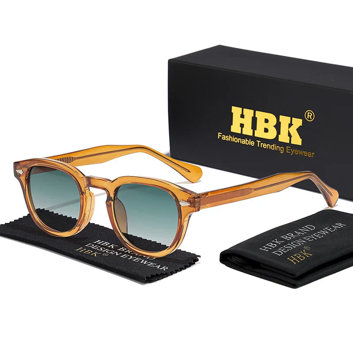 HBK Fashion Men's Sunglasses Gradient Lens Design Sun Glasses Simple Round Women Daily Wear Outdoor Shopping Travel Party