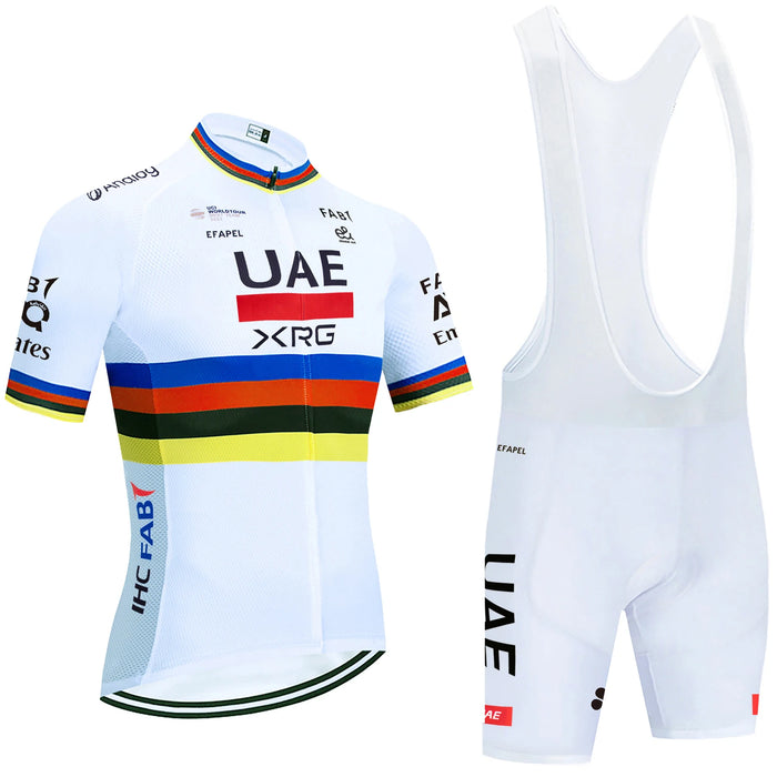 2026 New WHITE Cycling Jersey UAE Team Bike Jersey Shorts 10 Color Men Women Quick dry Ropa Ciclismo Pro Bicycle TShirt Clothing