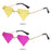 Triangle Diamond Shaped Sunglasses for Women Men Vintage Clear Ocean Gradient Glasses Rimless Polygon Sun Glasses